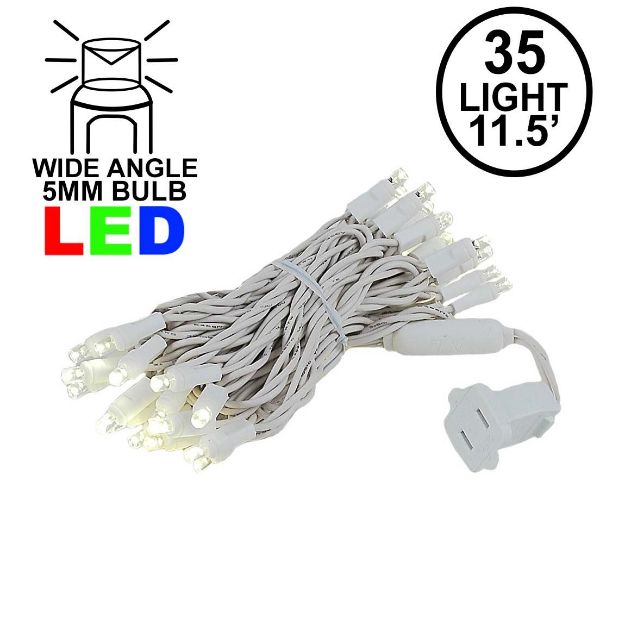 35 Light Warm White LED Mini Lights 11.5' Long on White Wire