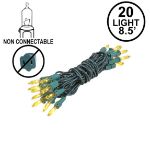 Non Connectable Yellow Green Wire Mini Lights 20 Light 8.5'