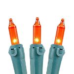 Non Connectable Amber/Orange Green Wire Mini Lights 20 Light 8.5'