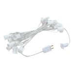 C9 25 Light String Set with Ceramic Pink Bulbs on White Wire