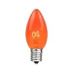 C9 25 Light String Set with Orange Bulbs on Black Wire