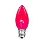 100 C9 Christmas Light Set - Pink Bulbs - White Wire