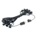 C7 25 Light String Set with Yellow Twinkle Bulbs on Black Wire