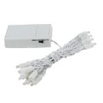 20 LED Battery Operated Lights Pure White White Wire
