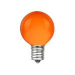 25 G30 Globe Light String Set with Orange Satin Bulbs on Brown Wire