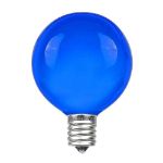 25 G40 Globe String Light Set with Blue Satin Bulbs on Green Wire