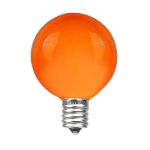 25 G40 Globe String Light Set with Orange Satin Bulbs on Brown Wire