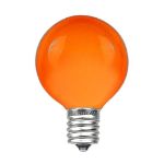 25 G50 Globe Light String Set with Orange (amber) Bulbs on White Wire