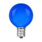 100 G50 Globe Light String Set with Blue Bulbs on Black Wire