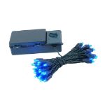 50 LED Battery Operated Lights Blue Green Wire