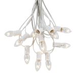 100 C7 String Light Set with Clear Bulbs on White Wire