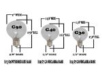 80 Warm White LED G50 Commercial Grade Intermediate Base Light Set - White Wire