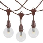 80 Warm White G50 LED Suspended Commercial Grade Intermediate Base Light Set - Brown Wire