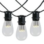 50 LED S14 Warm White Commercial Grade Light String Set on 100' of Black Wire 