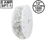 Premium Commercial Grade C9 1000' Spool 12" Spacing 8 Amp White Wire