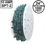 Premium Commercial Grade 10 Amp C9 1000' Reel Green Wire 24" Spacing