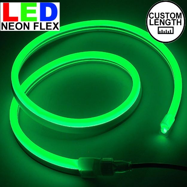 Green LED Neon Flex Custom Cut 120v