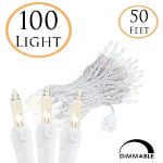 Clear Christmas Mini Lights 100 Light 50 Feet Long on White Wire