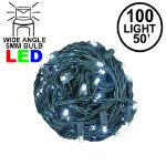 Coaxial 100 LED Pure White 6" Spacing Green Wire