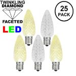 Twinkle Warm White C7 LED Replacement Bulbs 25 Pack
