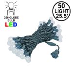 G20 50 LED Bubble Pure White 6" Spacing Green Wire