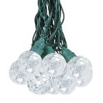 10 Pure White Sparkle Orb LED G40 Pre-Lamped String Lights