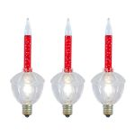 Red Bubble Light With Silver Glitter Replacements 3 Pack 