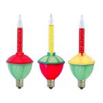 Red and Yellow Bubble Light With Silver Glitter Replacements 3 Pack 