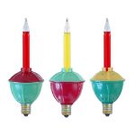 Red and Yellow Bubble Light With Silver Glitter Replacements 3 Pack 
