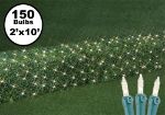 2' x 10' Super Bright Clear Net Lights - Green Wire
