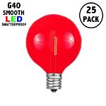 Red - G40 - Plastic Filament LED Replacement Bulbs - 25 Pack