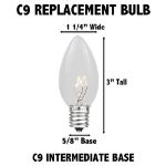 Multi C9 LED Plastic Filament Replacement Bulbs 25 Pack 