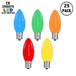 Multi C9 LED Plastic Filament Replacement Bulbs 25 Pack 