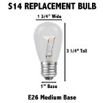 Pure White S14 LED Plastic Filament Medium Base e26 Bulbs  - 25pk