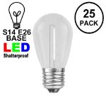 Pure White S14 LED Plastic Filament Medium Base e26 Bulbs  - 25pk