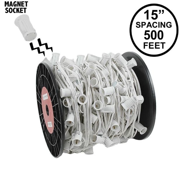 C9 Magnetic 500' Spool 15" Spacing White Wire