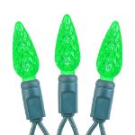 Green 70 LED C6 Strawberry Mini Lights Commercial Grade on Green Wire