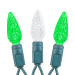 Green and White 70 LED C6 Strawberry Mini Lights Commercial Grade Green Wire