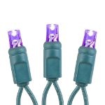 Commercial Grade Wide Angle 50 LED Purple 25' Long on Green Wire
