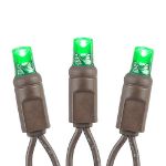 Commercial Grade Wide Angle 50 LED Green 25' Long on Brown Wire