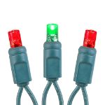 Commercial Grade Wide Angle 50 LED Red/Green 25' Long on Green Wire