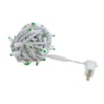 Commercial Grade Wide Angle 50 LED Green 25' Long on White Wire