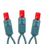 Twinkle LED Christmas Lights 50 LED Red 25' Long Green Wire
