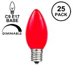 Red Ceramic Opaque C9 7 Watt Bulbs 25 Pack