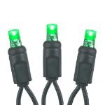 Commercial Grade Wide Angle 100 LED Green 34' Long Black Wire