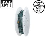 Novelty Lights C9 500' Spool 12" Spacing 8 Amp Green Wire