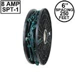 Novelty Lights C7 250 Spool 6" Spacing 8 Amp Green Wire