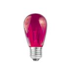 25 Pack of Transparent Pink S14 11 Watt Bulbs Medium Base e26