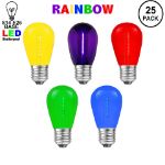 Rainbow S14 LED Plastic Filament Medium Base e26 Bulbs  - 25pk