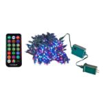 100 LED RGB Wide Angle Mini Light Set Green Wire w/Multi-Function Remote
